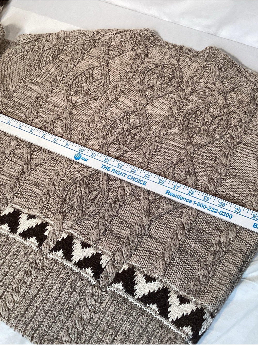 Polo Ralph Lauren Women’s Cable Knit Sweater Aztec Design Trim Size XL - Picture 13 of 15